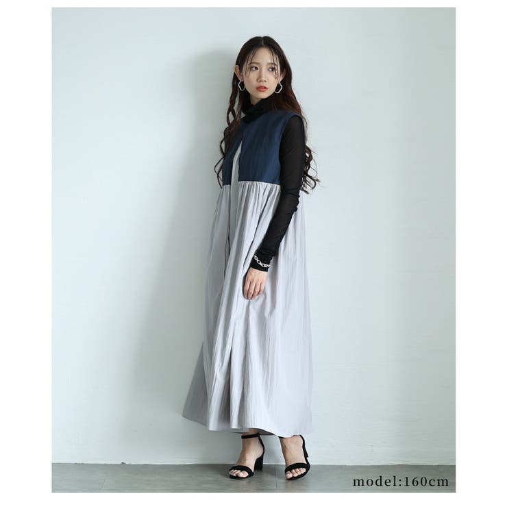 ハイセンスなフェイクレイヤードワンピース【5月24日20時販売新作】