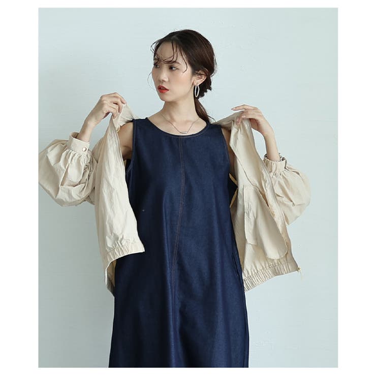 デニムで垢抜けるベーシックなノースリーブワンピース【5月28日20時販売新作】