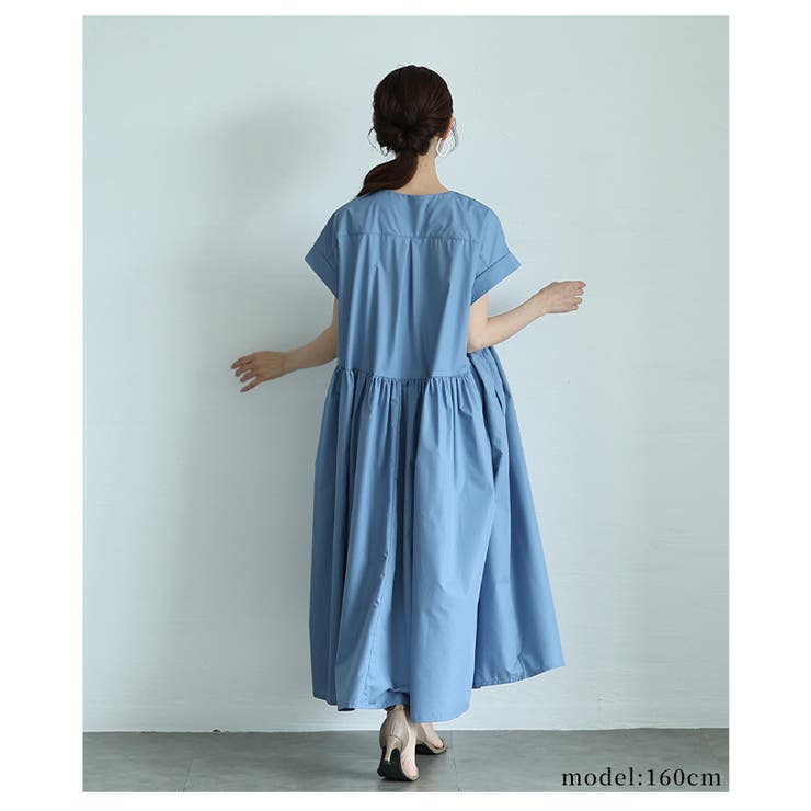 贅沢に揺れるギャザーフレアシャツワンピース【5月26日20時販売新作】