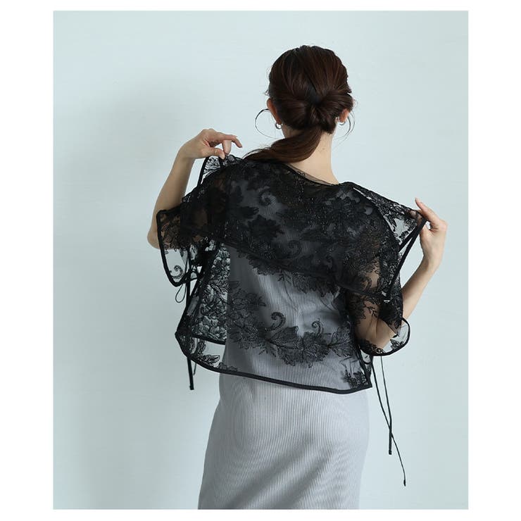 繊細な花柄刺繍が描かれたレイヤードレーストップス【5月26日20時販売新作】