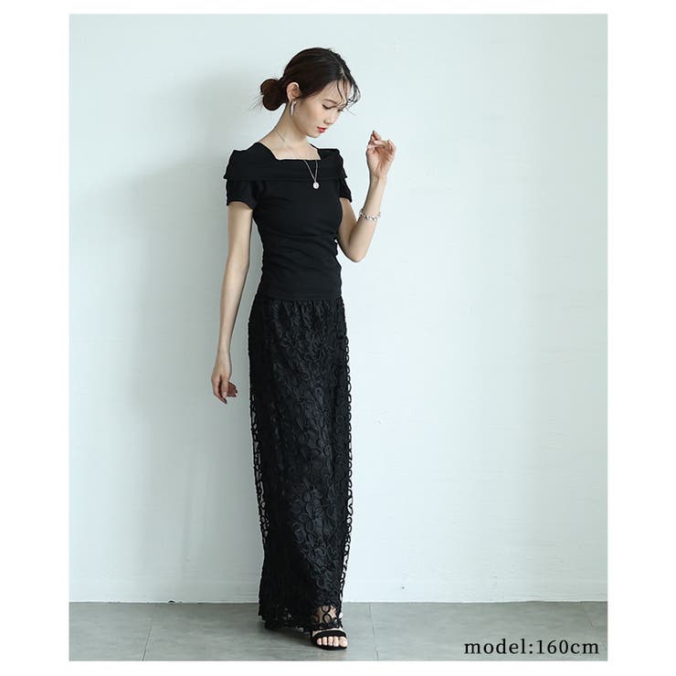 綺麗め纏うオフショルダー風スリムカットソートップス【5月29日20時販売新作】