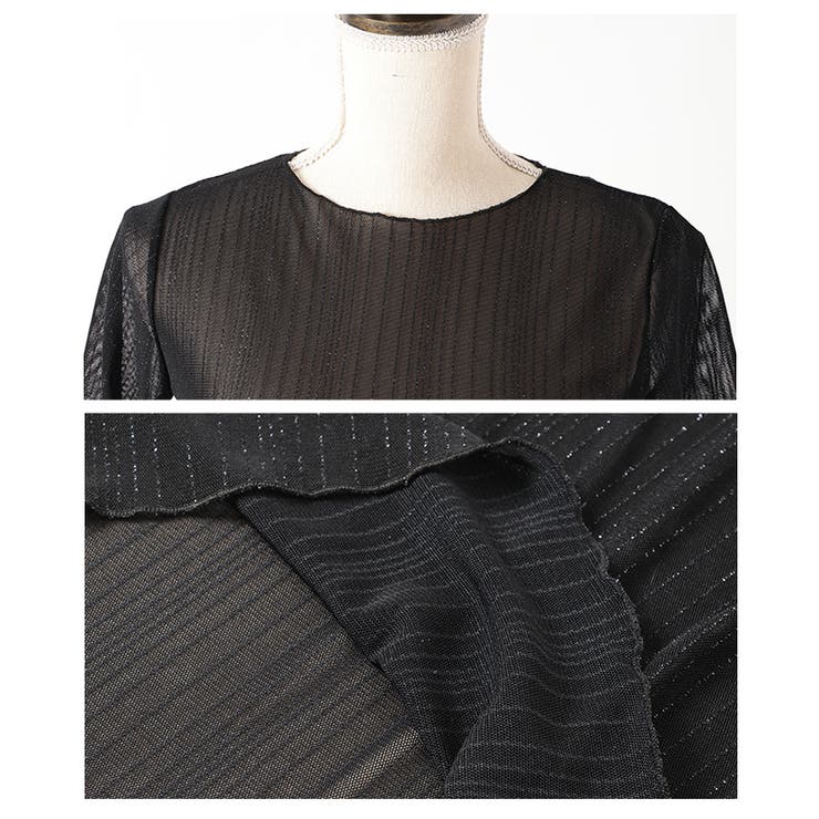 さりげない煌めきを纏うラメストライプシアーカットソー レディース ファッション | Sawa a la mode | 詳細画像23 