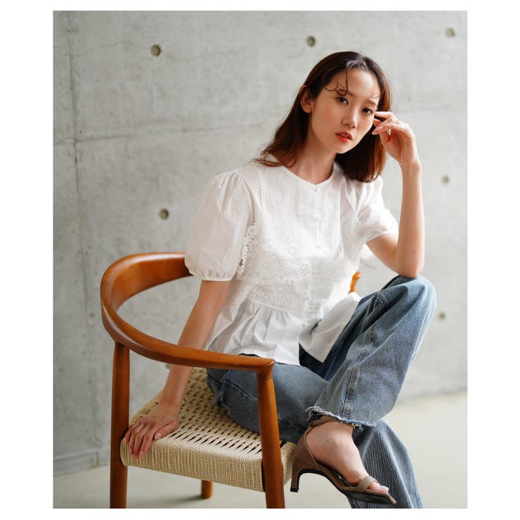 爽やかな甘さが惹き立つレイヤード風ペプラムブラウス レディース ファッション | Sawa a la mode | 詳細画像7 
