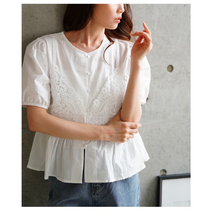 爽やかな甘さが惹き立つレイヤード風ペプラムブラウス レディース ファッション | Sawa a la mode | 詳細画像11 