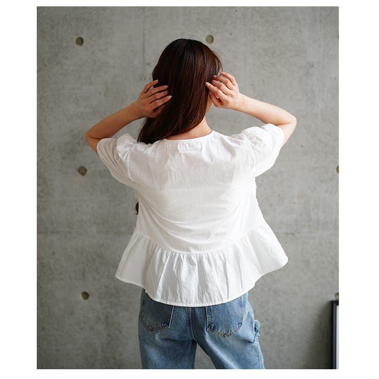 爽やかな甘さが惹き立つレイヤード風ペプラムブラウス レディース ファッション | Sawa a la mode | 詳細画像13 