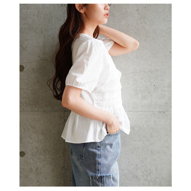 爽やかな甘さが惹き立つレイヤード風ペプラムブラウス レディース ファッション | Sawa a la mode | 詳細画像18 