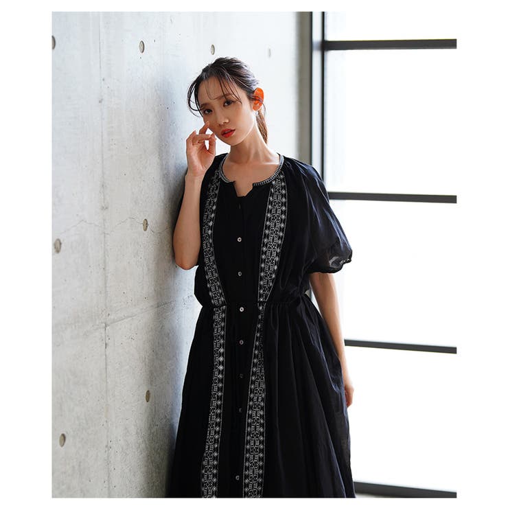 自然を感じるエスニック刺繍のインド綿ワンピース【6月2日20時販売新作】