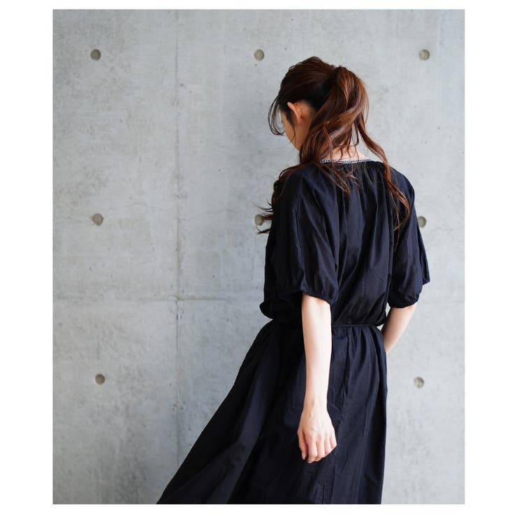 自然を感じるエスニック刺繍のインド綿ワンピース【6月2日20時販売新作】