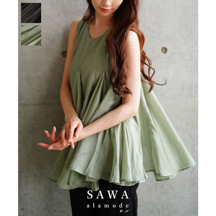 ふわりエアリーな切り替えフレアボリュームトップス レディース ファッション | Sawa a la mode | 詳細画像1 