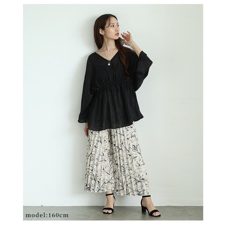 ゆったり華奢見えなドロストペプラムブラウス【6月7日20時販売新作】
