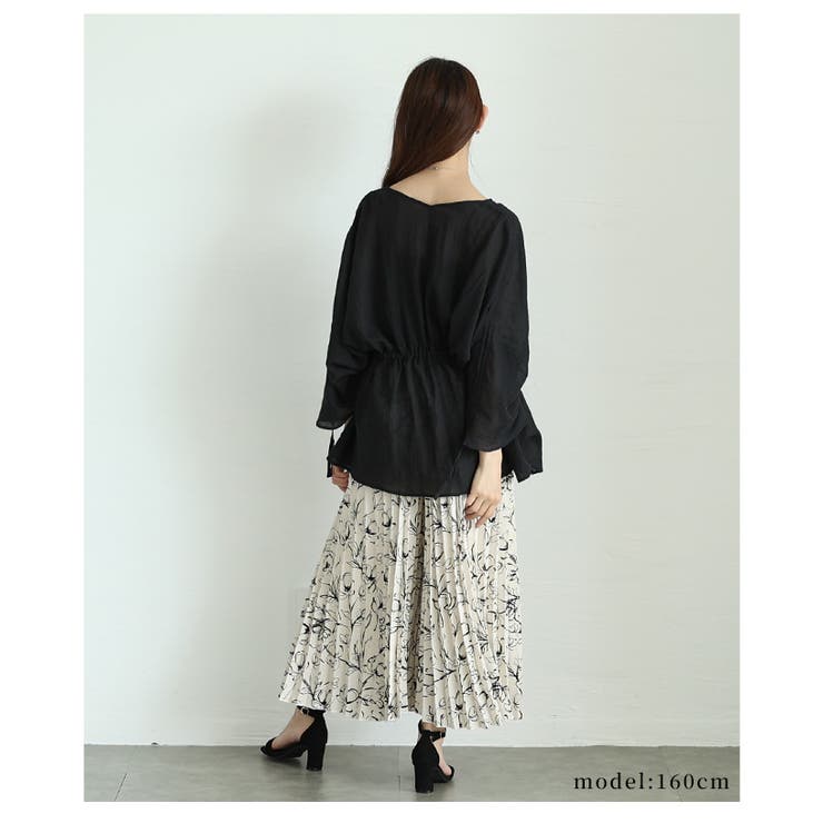 ゆったり華奢見えなドロストペプラムブラウス【6月7日20時販売新作】