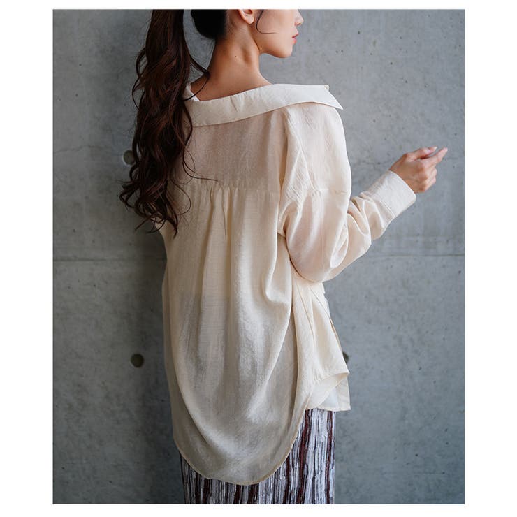 ニットキャミ付きアンサンブルシアーシャツ【6月2日20時販売新作】