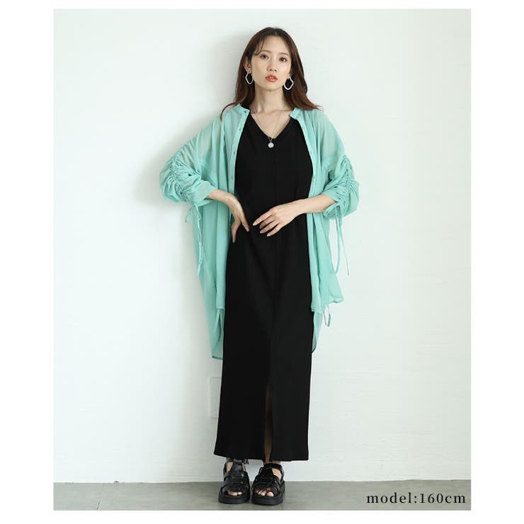 大人ヘルシーな袖リボンドロストシャツブラウス【6月7日20時販売新作】