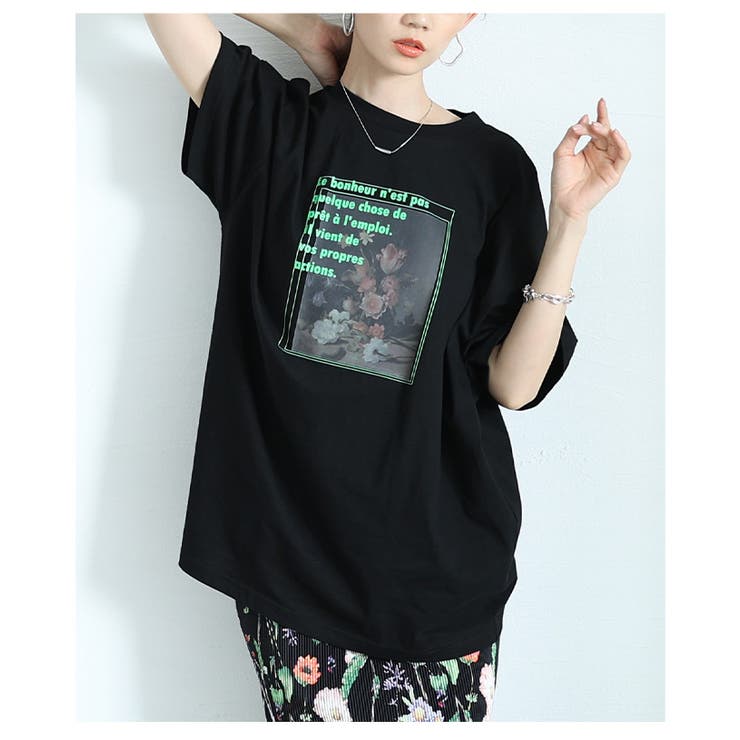 レトロな絵画が魅了するパネルプリントビッグTシャツ【6月11日20時販売新作】
