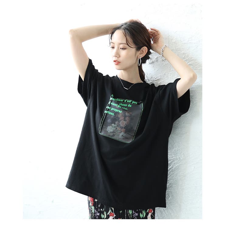 レトロな絵画が魅了するパネルプリントビッグTシャツ【6月11日20時販売新作】