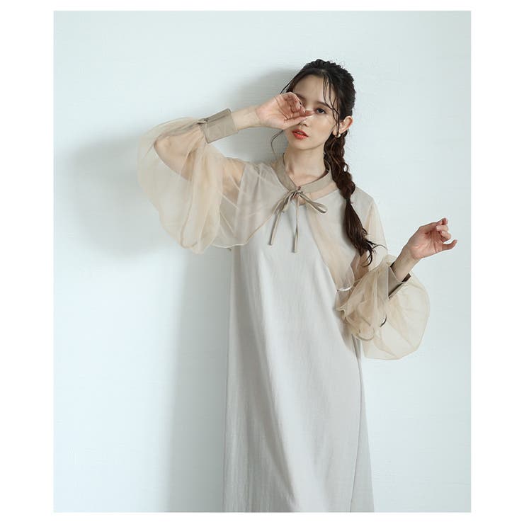 エアリーな華やかさを纏うボリューム袖シフォンボレロ【6月12日20時販売新作】