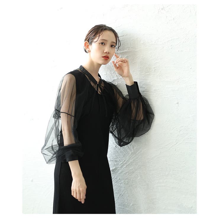 エアリーな華やかさを纏うボリューム袖シフォンボレロ【6月12日20時販売新作】