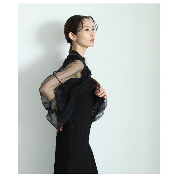 エアリーな華やかさを纏うボリューム袖シフォンボレロ【6月12日20時販売新作】