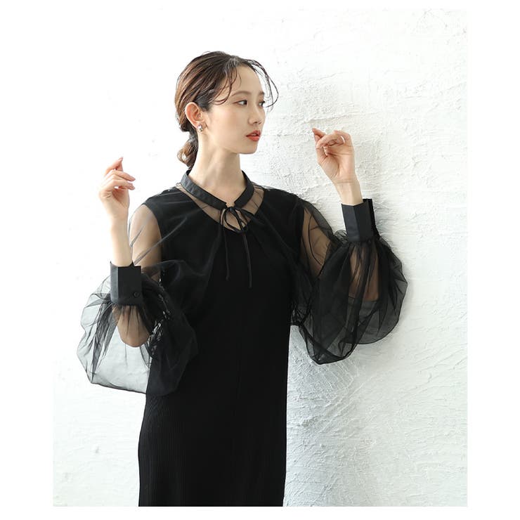 エアリーな華やかさを纏うボリューム袖シフォンボレロ【6月12日20時販売新作】