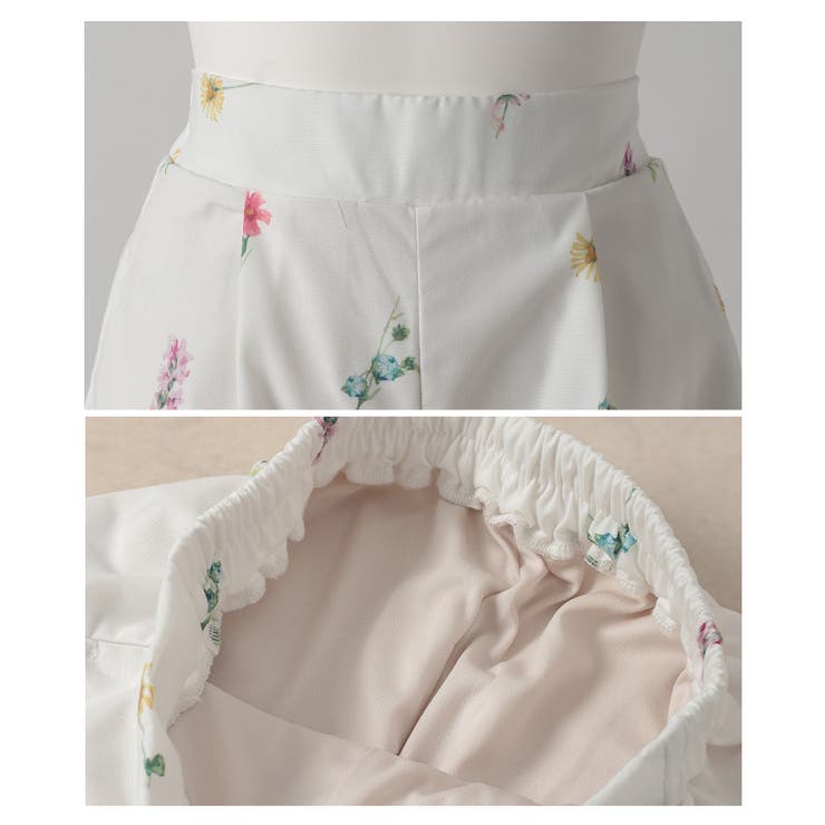 爽やかな甘さ引き立つ花柄セミワイドストレートパンツ【6月12日20時販売新作】