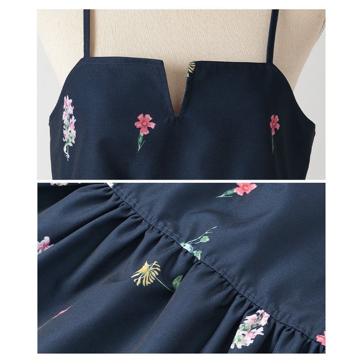 爽やかな甘さ引き立つ花柄ペプラムフレアキャミソール【6月12日20時販売新作】