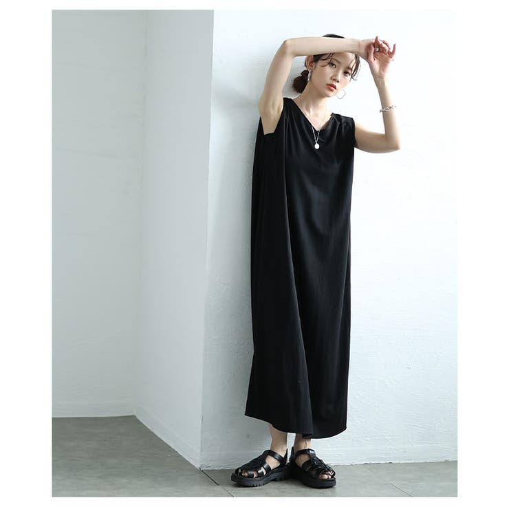 ひんやり心地な接触冷感ノースリーブワンピース【6月11日20時販売新作】