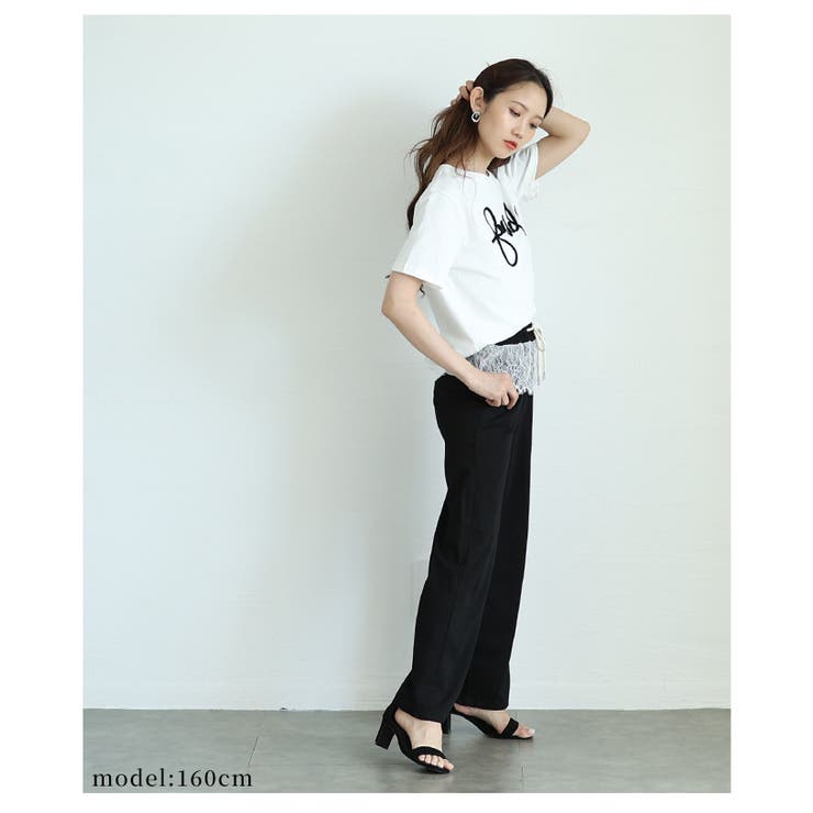 可憐な甘さが包み込むレース切替ロングパンツ【6月9日20時販売新作】