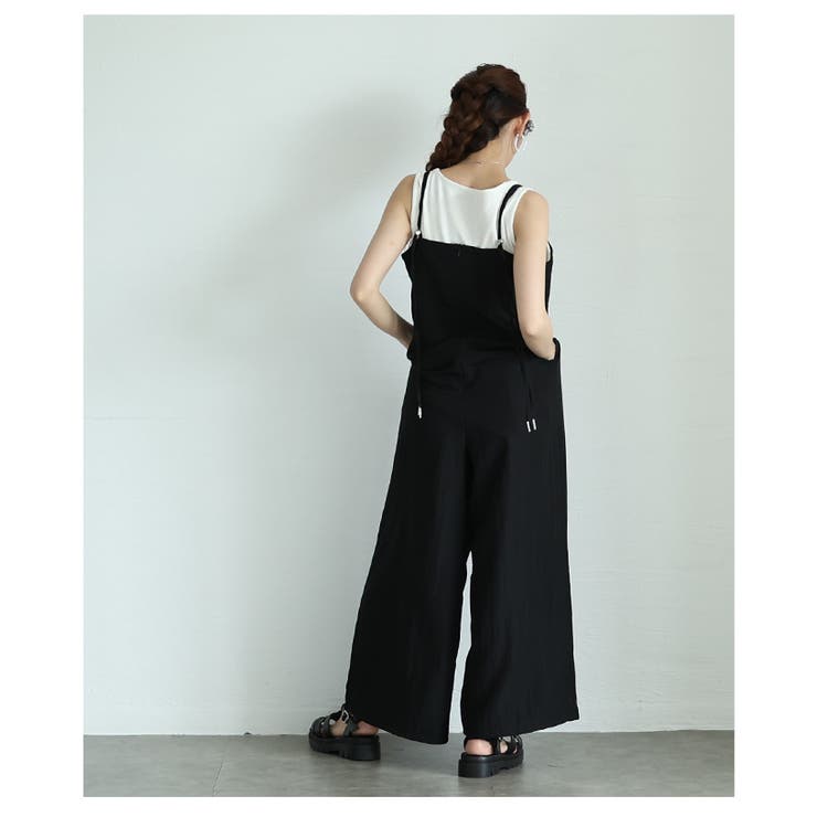 甘辛なスタイリッシュを纏うサロペットワイドパンツ【6月21日20時販売新作】