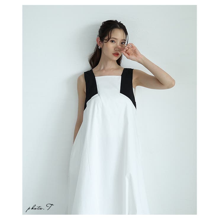アクセントスリーブデザインのバルーンワンピース【6月18日20時販売新作】