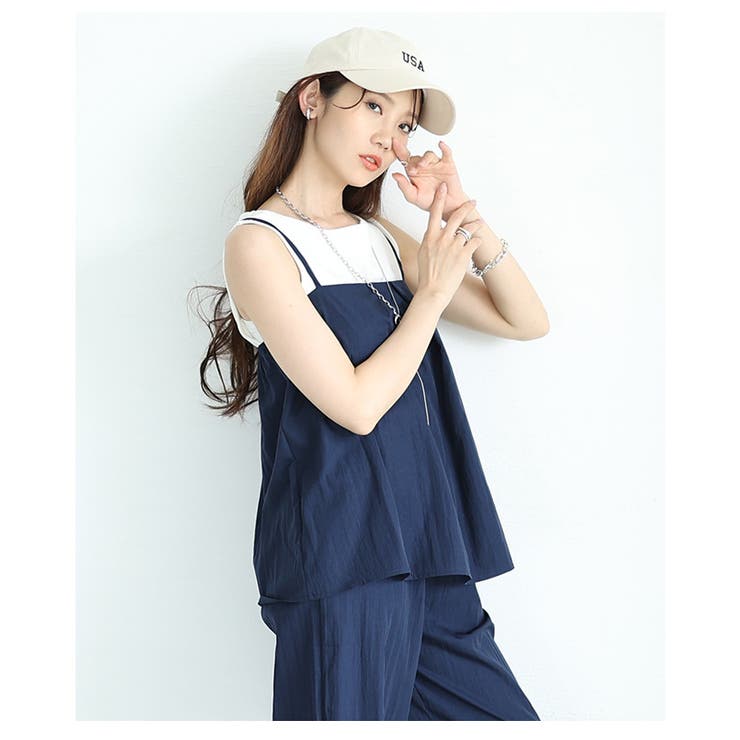 自由自在に楽しめるキャミ＆ワイドパンツ2点セット【6月18日20時販売新作】