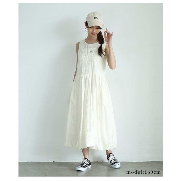 清涼感たっぷりな夏映えバルーンロングワンピース【6月18日20時販売新作】