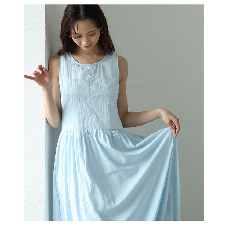 清涼感たっぷりな夏映えバルーンロングワンピース【6月18日20時販売新作】