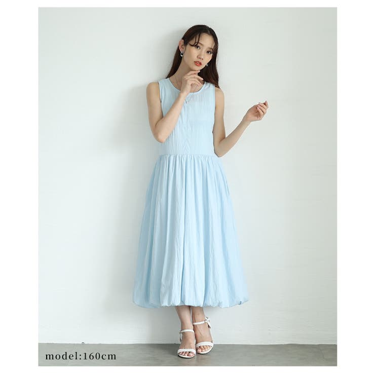 清涼感たっぷりな夏映えバルーンロングワンピース【6月18日20時販売新作】