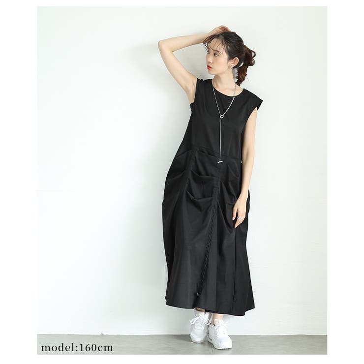 個性を引き立つタックノースリーブワンピース【6月19日20時販売新作】