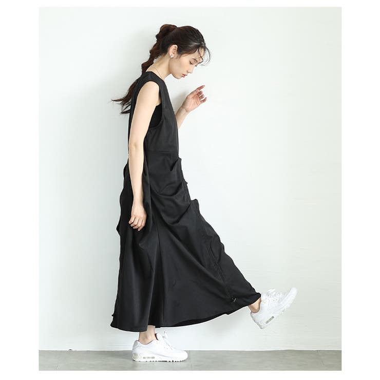 個性を引き立つタックノースリーブワンピース【6月19日20時販売新作】