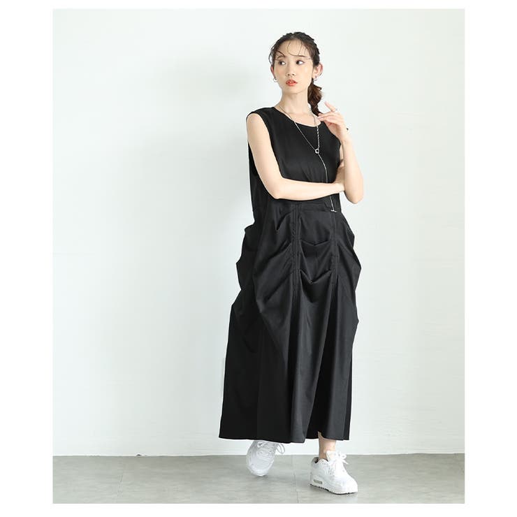 個性を引き立つタックノースリーブワンピース【6月19日20時販売新作】