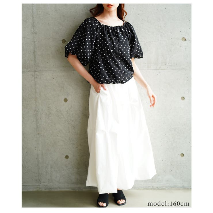 心ときめくドット柄バルーンスリーブブラウス【6月26日20時販売新作】