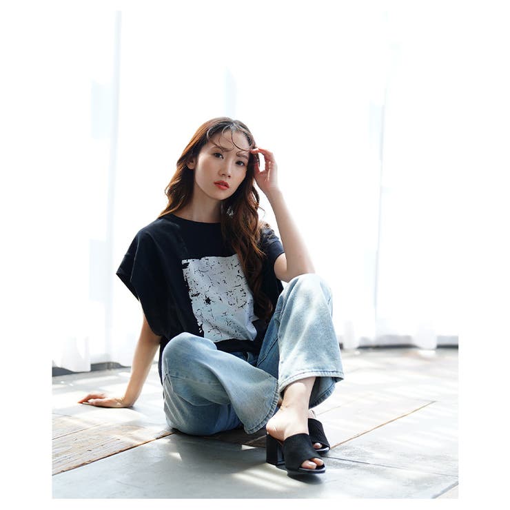 ヴィンテージモードなプリントコットンTシャツ【6月26日20時販売新作】