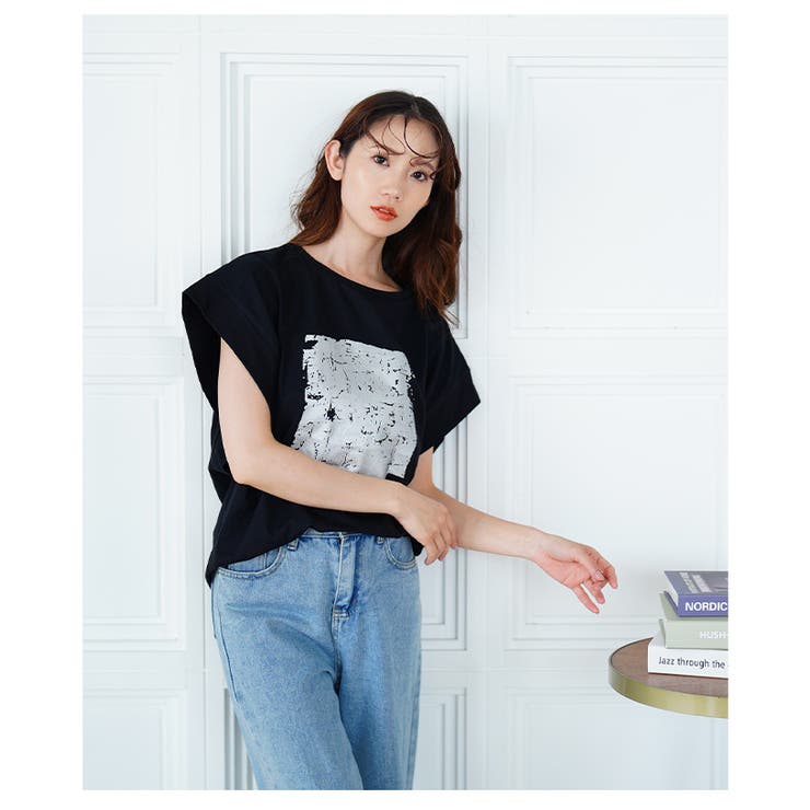 ヴィンテージモードなプリントコットンTシャツ【6月26日20時販売新作】