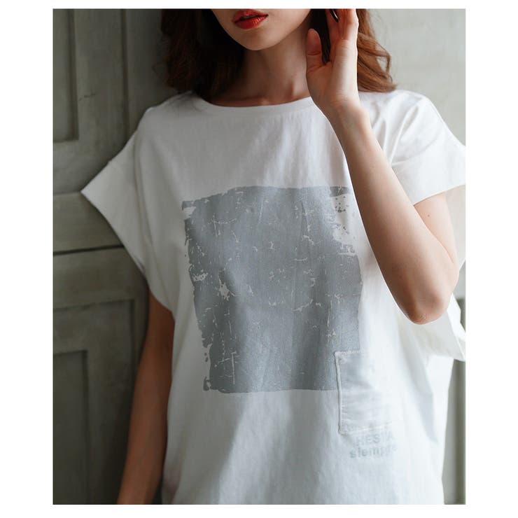 ヴィンテージモードなプリントコットンTシャツ【6月26日20時販売新作】