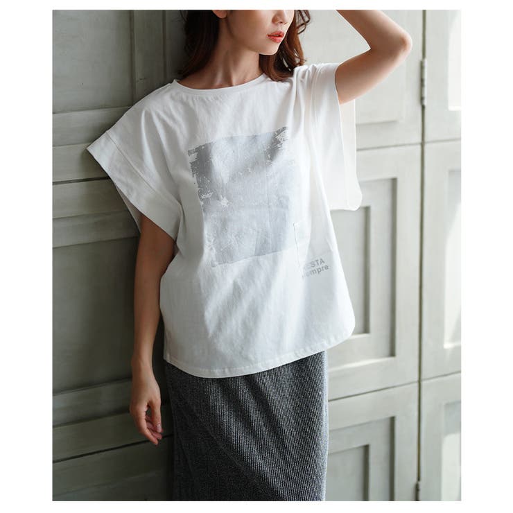 ヴィンテージモードなプリントコットンTシャツ【6月26日20時販売新作】