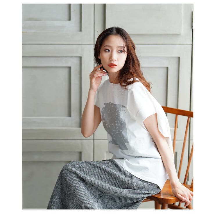 ヴィンテージモードなプリントコットンTシャツ【6月26日20時販売新作】