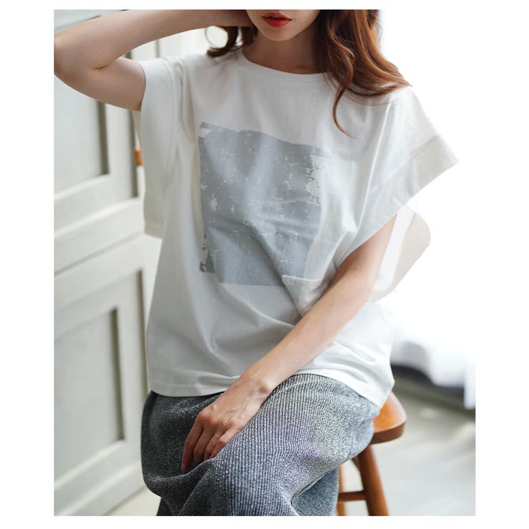 ヴィンテージモードなプリントコットンTシャツ【6月26日20時販売新作】
