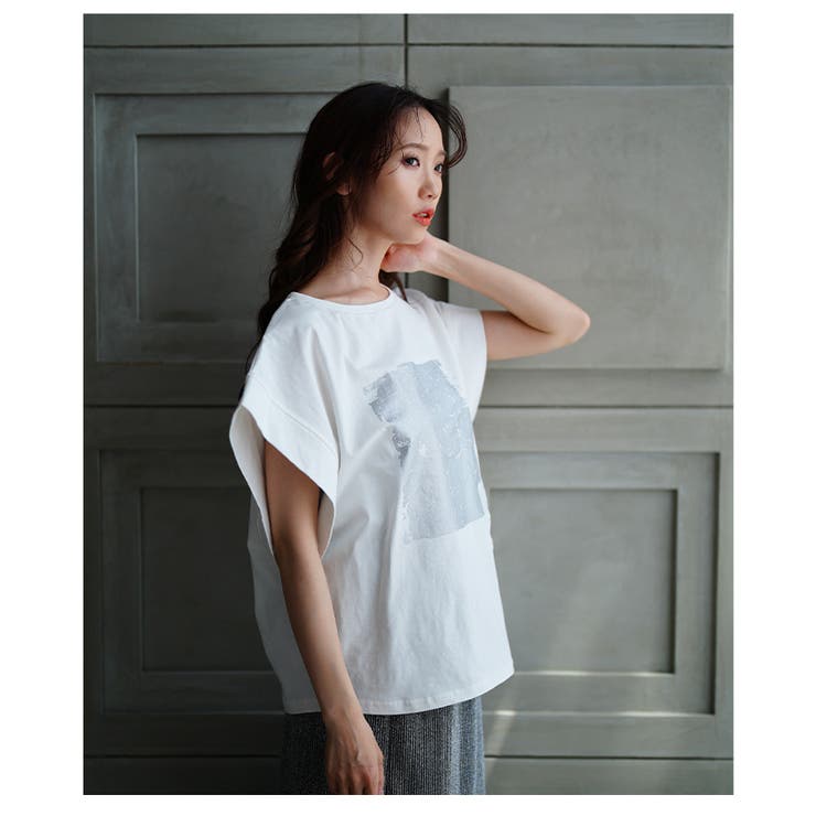 ヴィンテージモードなプリントコットンTシャツ【6月26日20時販売新作】