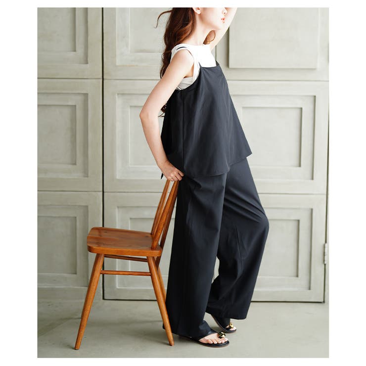 バックスリットキャミソールサロペットパンツ【6月26日20時販売新作】