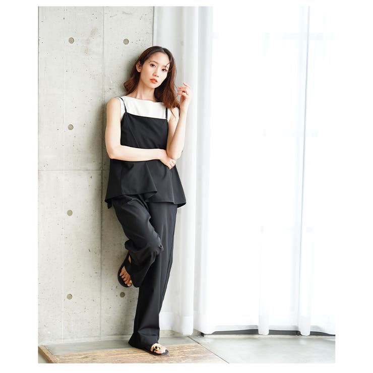 バックスリットキャミソールサロペットパンツ【6月26日20時販売新作】