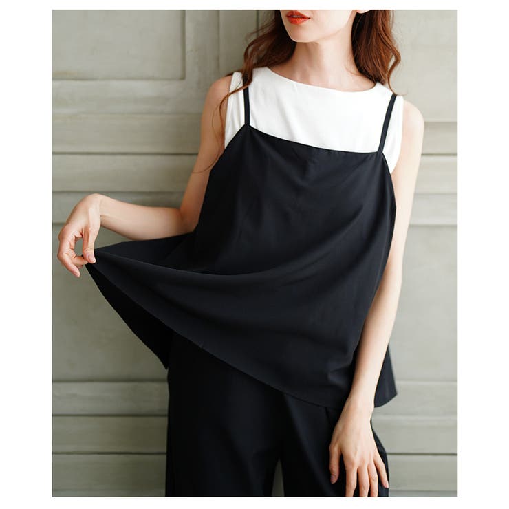 バックスリットキャミソールサロペットパンツ【6月26日20時販売新作】
