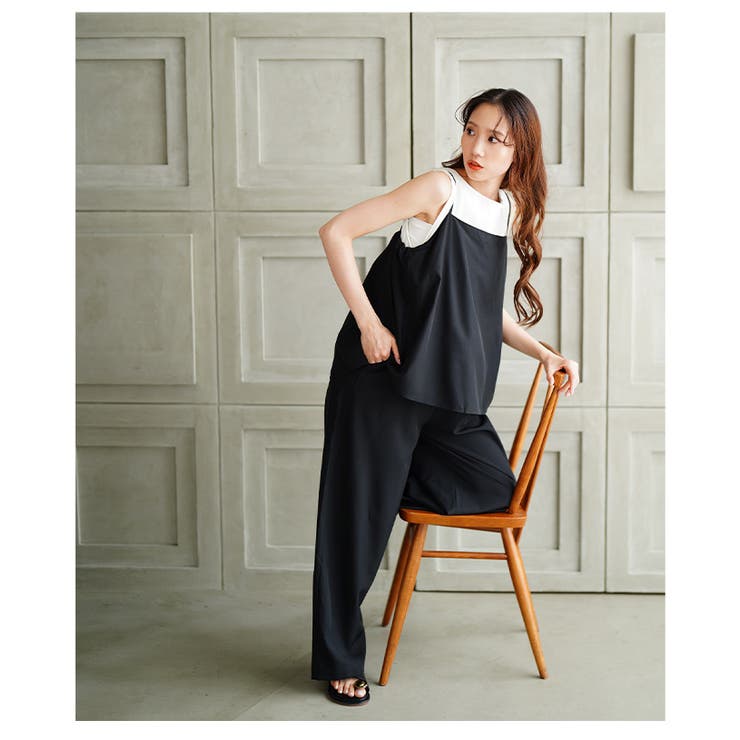 バックスリットキャミソールサロペットパンツ【6月26日20時販売新作】