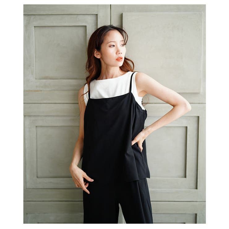 バックスリットキャミソールサロペットパンツ【6月26日20時販売新作】