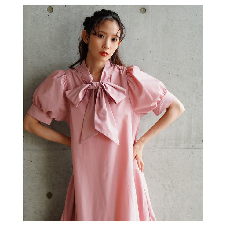 パフスリーブリボンティアードロングワンピース【6月25日20時販売新作】